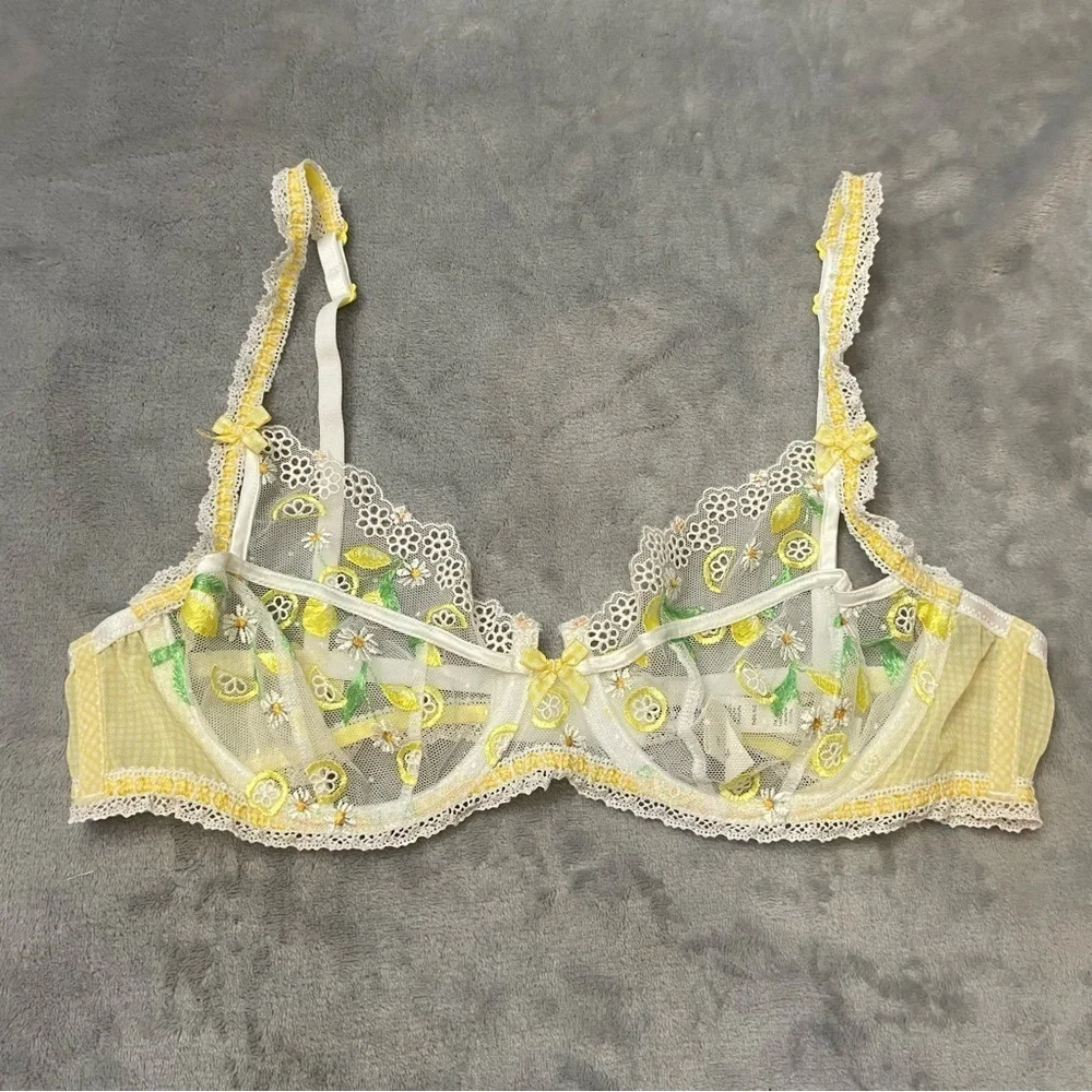 New! For Love & Lemons Lemon Daisy Underwire Bra 24565
